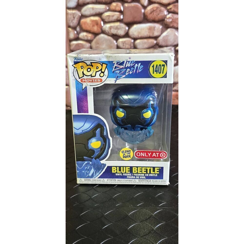 FUNKO POP! Movies DC Blue Beetle with Stand Glow In The Dark Target Exclusive #A